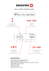 SWISSTEN bezdrátová nabíječka 4v1 MFi (kompatibilní s MagSafe)
