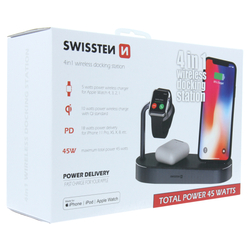 SWISSTEN bezdrátová nabíječka 4v1 MFi (kompatibilní s MagSafe)