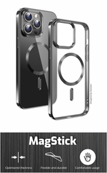 SWISSTEN Clear Jelly MagStick Metallic pouzdro pro iPhone 16 Pro Max černé