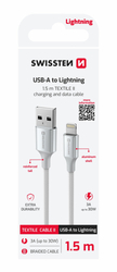 Swissten kabel Textile II USB / Lightning 1,5 m, bílý