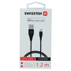 Swissten kabel TPE USB / Lightning MFi, černý