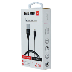 Swissten kabel TPE USB / Lightning MFi, černý