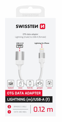 Swissten OTG adaptér Lightning / USB-A, bílý