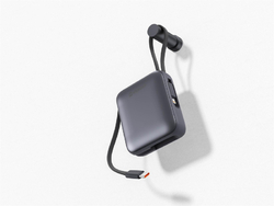 SWISSTEN POWER BANK 10000 mAh S INTEGROVANÝMI KABELY  USB-C A LIGHTNING VESMÍRNĚ STŘÍBRNÁ