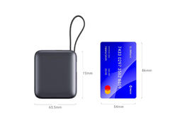 SWISSTEN POWER BANK 10000 mAh S INTEGROVANÝMI KABELY  USB-C A LIGHTNING VESMÍRNĚ STŘÍBRNÁ