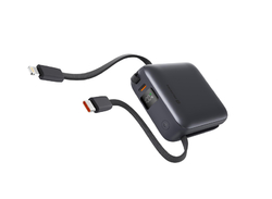 SWISSTEN POWER BANK 10000 mAh S INTEGROVANÝMI KABELY  USB-C A LIGHTNING VESMÍRNĚ STŘÍBRNÁ