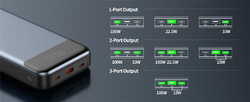 SWISSTEN POWER BANK 30000 mAh PRO NOTEBOOKY 133W POWER DELIVERY GREY 