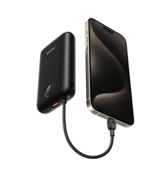 SWISSTEN POWER BANK VOLTBOX 35W 20000 mAh S INTEGROVANÝMI KABELY  USB-C A LIGHTNING ČERNÁ