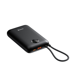 SWISSTEN POWER BANK VOLTBOX 35W 30000 mAh S INTEGROVANÝMI KABELY  USB-C A LIGHTNING ČERNÁ