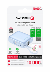 Swissten powerbanka Space 10000 mAh, modrá