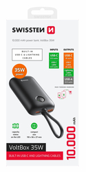 Swissten powerbanka Voltbox 10000 mAh, černá