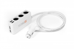 Technaxx TE11 nabíječka do auta, 4x USB port, 3x zásuvka