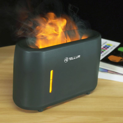 Tellur flame aroma difuzér, 240 ml, LED, tmavě šedá