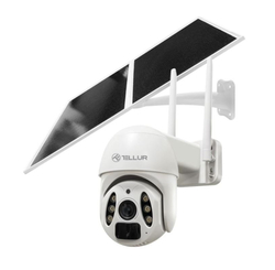 Tellur WiFi Smart solární kamera 20W, Ultra HD 2K, Pan + Tilt, IP65, PIR, outdoor, bílá