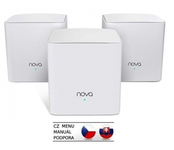 Tenda Nova MW5c (3-pack) WiFi AC1200 Mesh Gigabit system Dual Band, 6x GLAN/GWAN, SMART CZ aplikace