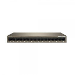 Tenda TEG1016M 16-port Gigabit Switch, 16x 10/100/1000 Mb/s, Fanless, MAC 8K, napájení AC/DC, i zeď