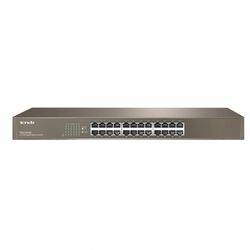 Tenda TEG1024G 24x Gigabit Switch, Fanless-bez ventilátorů, Rackmount 19", ochrana proti přepětí