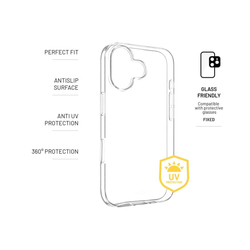 TPU gelový kryt FIXED Story AntiUV pro Apple iPhone 17, čirý