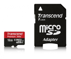 Transcend microSDHC 16GB Class10 UHS-I Premium + adaptér