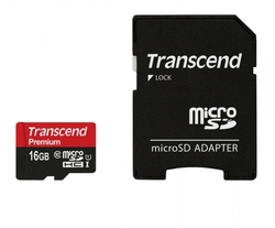 Transcend microSDHC 16GB Class10 UHS-I Premium + adaptér