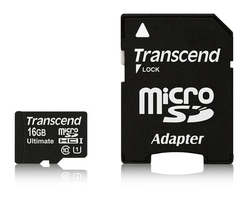Transcend microSDHC 16GB UHS-I 600x Ultimate + adaptér