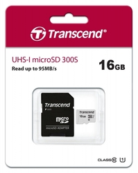 Transcend microSDHC 300S 16GB UHS-I + adaptér