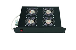 TRITON 19" Ventilační jednotka horizontální 4V 230V/92W 2U černá + termostat 