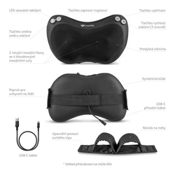TrueLife RelaxBack B3 Charge - masážní polštář s dobíjecí baterií