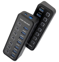 PremiumCord USB 3.2 Superspeed HUB 7-portový s vypínači portů