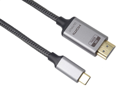 PremiumCord USB-C na HDMI kabel 2m rozlišení obrazu 8K@60Hz,4K@144Hz Aluminium