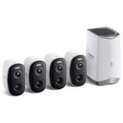 Venkovní kamera Baseus Security N1 Plus 2K, sada 4+1, bílá
