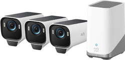 Venkovní kamera se solárním nabíjením Anker eufy S3 Pro (sada 3ks+jednotka HomeBase 3), 4K bílá