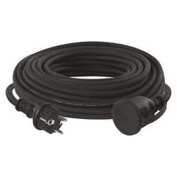 Venkovní prodlužovací kabel 25m / 1 zásuvka / černý / guma-neopren / 230 V / 2,5mm2