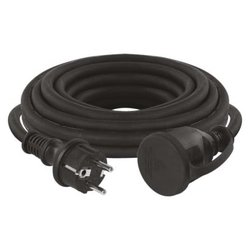 Venkovní prodlužovací kabel 5m / 1 zásuvka / černý / guma-neopren / 230 V / 1,5mm2