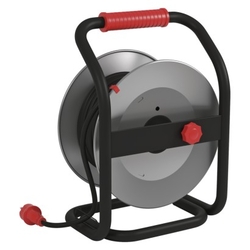 Venkovní prodlužovací kabel na bubnu 25m / 4 zás. / černý / guma-neopren / 230V / 1,5mm2
