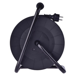 Venkovní prodlužovací kabel na bubnu 50m / 4 zás. / černý / guma-neopren / 230V / 2,5mm2