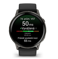Venu 4 - 45 mm, Slate a Černý silikonový řemínek