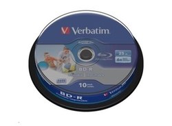 Verbatim BD-R LSL 25GB Printable, 10ks cakebox