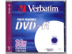 Verbatim DVD-R 4,7GB 16x Printable Jewel (10-pack)