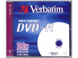 Verbatim DVD-R Printable 16x, 4,7GB, 10 ks (Jewel)