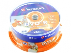 Verbatim DVD-R 4,7GB  16x Printable spindl 25 ks