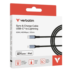 Verbatim Lightning->C kabel Sync & Charge 60W černý