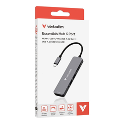 Verbatim USB-C Essentials Multiport Hub 6 Port (Card Reader)