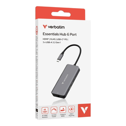 Verbatim USB-C Essentials Multiport Hub 6 Port (LAN)