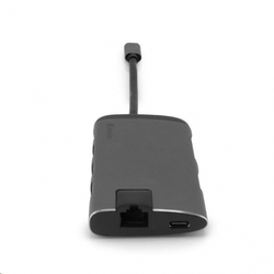VERBATIM USB-C Multiport HUB, 3x USB 3.0, 1x USB-C, HDMI, LAN, SD, microSD, šedá dokovací stanice
