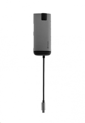 VERBATIM USB-C Multiport HUB, 3x USB 3.0, 1x USB-C, HDMI, LAN, SD, microSD, šedá dokovací stanice