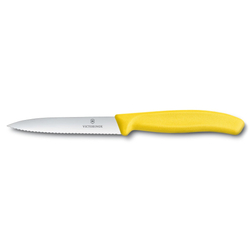Victorinox Nůž na zeleninu s vlnkovaným ostří žlutý, 10 cm