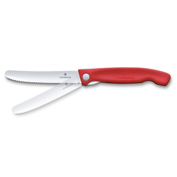 Victorinox Skládací svačinový nůž Swiss Classic, červený, vlnkované ostří