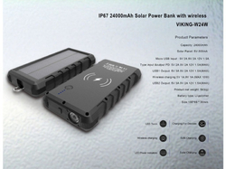 Viking solární outdoorová power banka W24W 24000 mAh, bezdrátové nabíjení