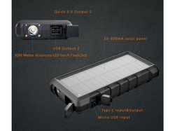 Viking solární outdoorová power banka W24W 24000 mAh, bezdrátové nabíjení